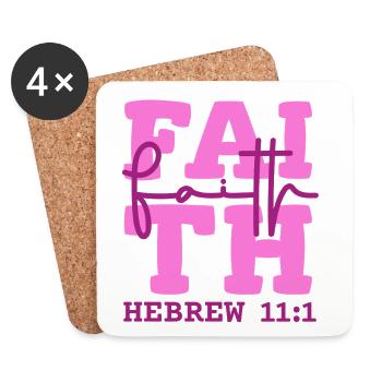 Faith Glaube Hoffnung Jesus Christliches Design - Untersetzer (4er-Set) - Weiß - Vorne