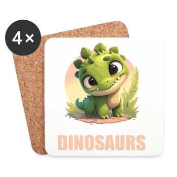 Dino Dinosaur Dinosaur - Coasters (set of 4) - white - Front