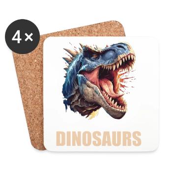 Dino Dinosaur Dinosaur - Coasters (set of 4) - white - Front