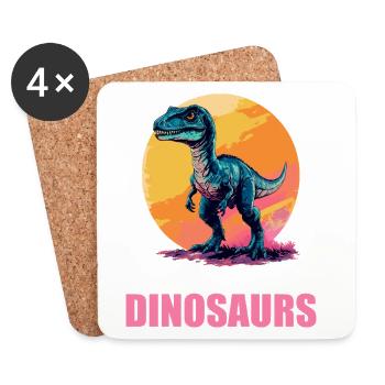 Dino Dinosaur Dinosaur - Coasters (set of 4) - white - Front
