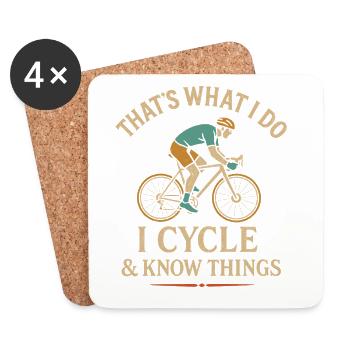 C'est ce que je fais, je fais du vélo et je connais Din - Dessous de verre (lot de 4) - blanc - Devant
