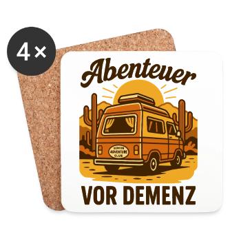 Abenteuer Vor Demenz Camping Camper Senioren Humor - Untersetzer (4er-Set) - Weiß - Vorne
