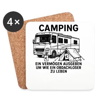 lustiger Camper Spruch Camping Design mit Stil - Untersetzer (4er-Set) - Weiß - Vorne