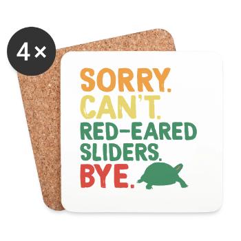 Red-eared Turtle - Coasters (set of 4) - white - Front