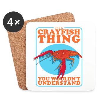 Écrevisses Écrevisses Fruits de mer Cadeaux - Dessous de verre (lot de 4) - blanc - Devant