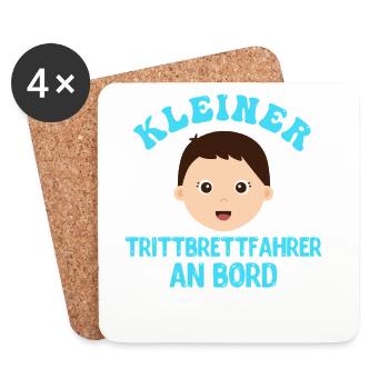 Expectant mother LITTLE FREEBOARD RIDER ON BOARD - Coasters (set of 4) - white - Front