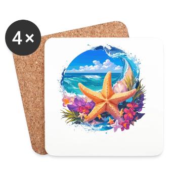 Étoile de mer Étoile de mer - Dessous de verre (lot de 4) - blanc - Devant
