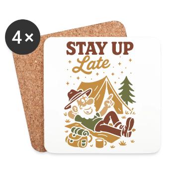 Funny Camping Camper Starry Sky - Coasters (set of 4) - white - Front