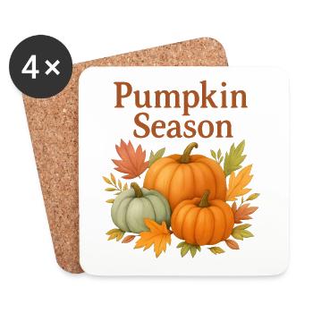  Pumpkin Season – Herbstliche Kürbisse - Untersetzer (4er-Set) - Weiß - Vorne