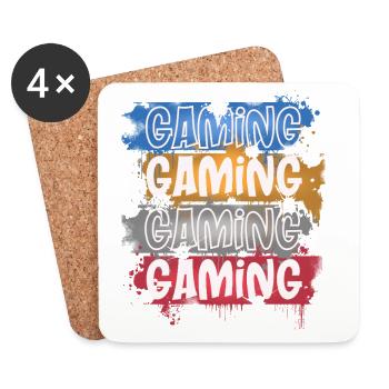 Gaming - Untersetzer (4er-Set) - Weiß - Vorne