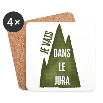 Je Vais Dans Le Jura - La Montagne Verte - Dessous de verre (lot de 4) - blanc - Devant