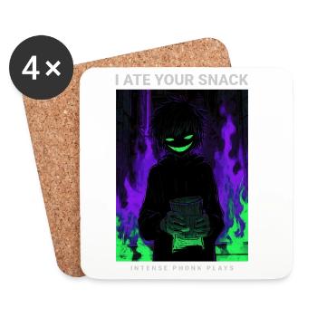 Vaporwave Phonk Anime Horror Snack Creepy Grin - Untersetzer (4er-Set) - Weiß - Vorne