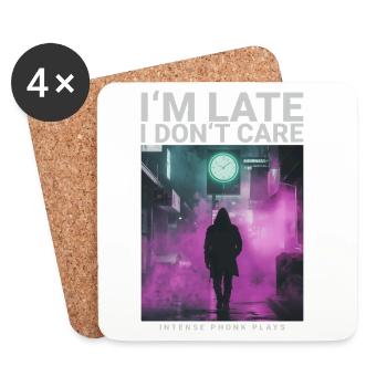 In the Late I Dont Care watch streetwear style - Coasters (set of 4) - white - Front