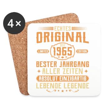 Genuine original since 1965 - 60th birthday - Coasters (set of 4) - white - Front