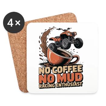Mud Racing No Coffee No Offroad Truck Coffee Lover - Coasters (set of 4) - white - Front
