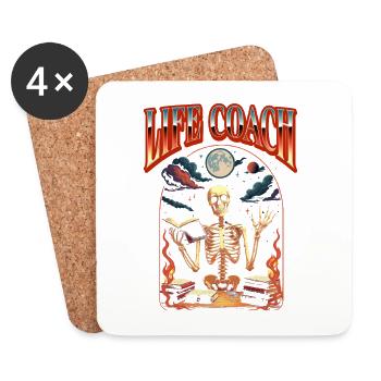 Coach de vie, conférencier motivateur, tarot, Halloween - Dessous de verre (lot de 4) - blanc - Devant