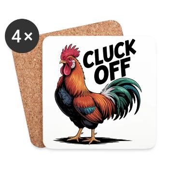 Vivid Rooster Illustration for Apparel - Coasters (set of 4) - white - Front