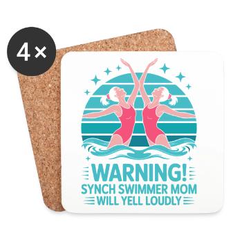 Synchronschwimmen Kunstschwimmen Wassersport - Untersetzer (4er-Set) - Weiß - Vorne