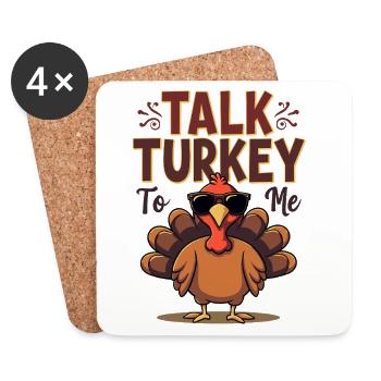 Talk Turkey To Me - Dicton de Thanksgiving cool - Dessous de verre (lot de 4) - blanc - Devant