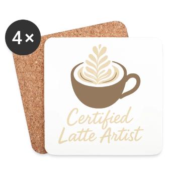 Barista Espresso Crew Coffee Slinger Latte - Coasters (set of 4) - white - Front