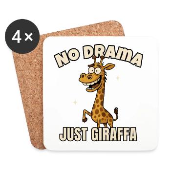 Humorous giraffe motif with saying - Coasters (set of 4) - white - Front