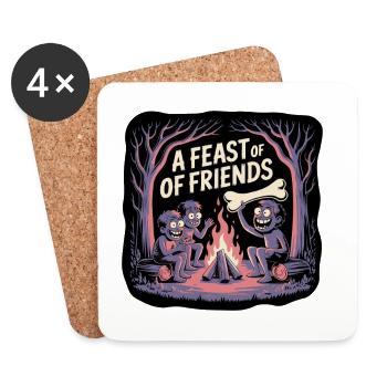 Campfire Night with Friends Illustration - Coasters (set of 4) - white - Front