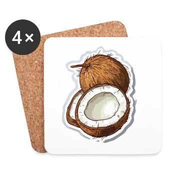 Kokosnuss Coconut - Dessous de verre (lot de 4) - blanc - Devant