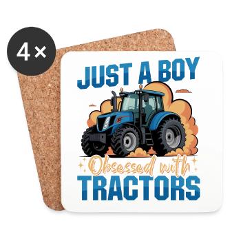 Tracteur Enfants Ferme Mode de vie - Dessous de verre (lot de 4) - blanc - Devant