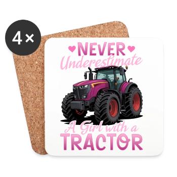 Tracteur Enfants Ferme Mode de vie - Dessous de verre (lot de 4) - blanc - Devant