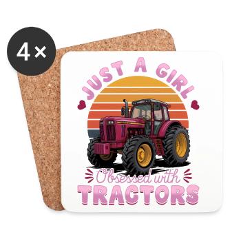 Tracteur Enfants Ferme Mode de vie - Dessous de verre (lot de 4) - blanc - Devant
