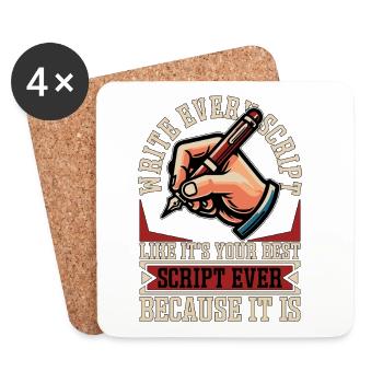 Screenwriter Write Every Script Like Scripwriting - Coasters (set of 4) - white - Front