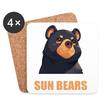 Sun Bear Malaienbär - Untersetzer (4er-Set) - Weiß - Vorne