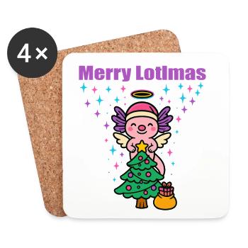 Joyeux Noël Lotlmas Axolotl - Dessous de verre (lot de 4) - blanc - Devant