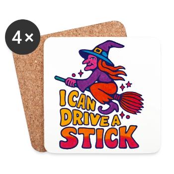 Je peux conduire une voiture manuelle - Dessous de verre (lot de 4) - blanc - Devant
