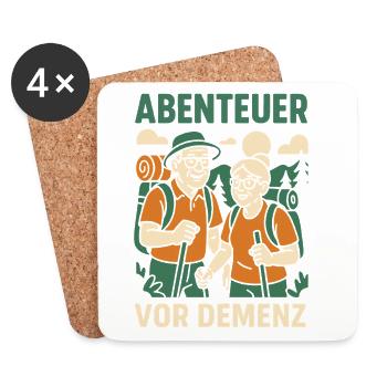 Adventure Before Dementia Camping Camper Retro Design - Coasters (set of 4) - white - Front