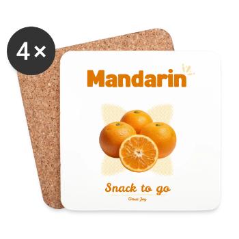 Tangerine | Snack To Go | Citrus Joy - Coasters (set of 4) - white - Front