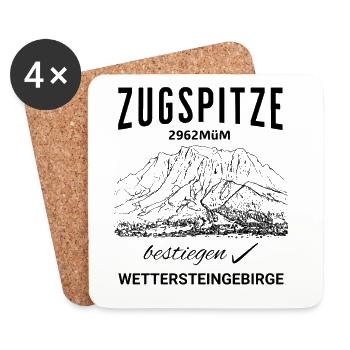 Zugspitze Wetterstein Mountains - Coasters (set of 4) - white - Front