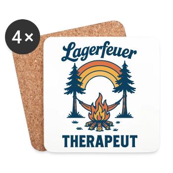 Campfire Therapist Camper Design for Camping - Coasters (set of 4) - white - Front