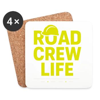 Road Construction Team Asphalt Concrete Team - Coasters (set of 4) - white - Front
