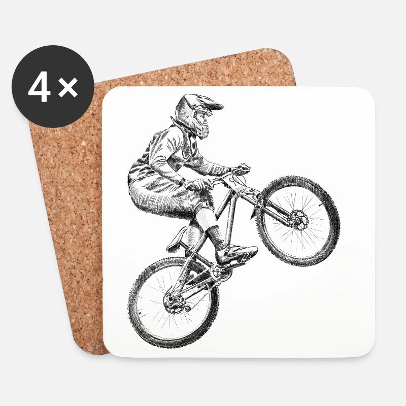 Fahrrad - Untersetzer (4er-Set) - Weiß