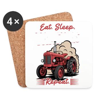 Tracteur Enfants Ferme Mode de vie - Dessous de verre (lot de 4) - blanc - Devant
