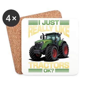 Tracteur Enfants Ferme Mode de vie - Dessous de verre (lot de 4) - blanc - Devant