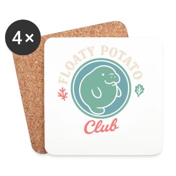 Lamantin passionné bœuf de mer amateur de salade d’amour - Dessous de verre (lot de 4) - blanc - Devant