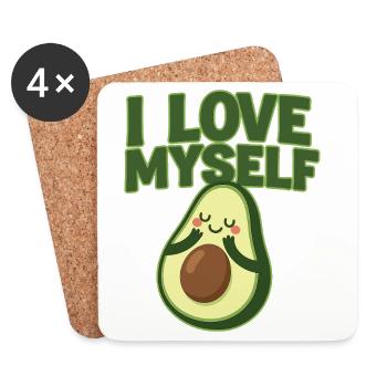 Sweet Avocado Positivity Print - Dessous de verre (lot de 4) - blanc - Devant