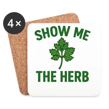 Humorous herb design for nature lovers - Coasters (set of 4) - white - Front