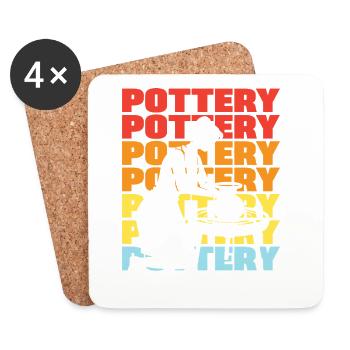 Ceramics Crafts Passion Art - Coasters (set of 4) - white - Front