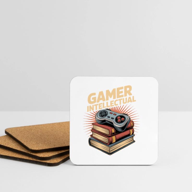 Gamer Intellectual Controller Book Stack Coasters (set of 4)