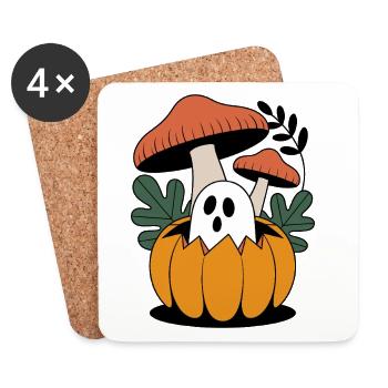 Kürbis Blumen Herbst Wald Natur Halloween - Untersetzer (4er-Set) - Weiß - Vorne