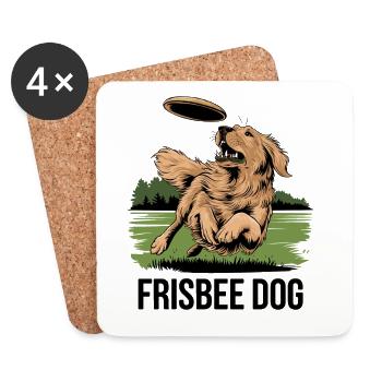 Aventure Frisbee Dog dans le parc avec votre fidèle compagnon - Dessous de verre (lot de 4) - blanc - Devant
