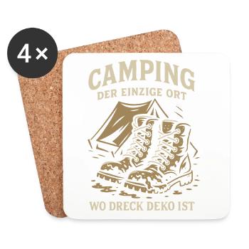 Camping Le seul endroit où la décoration de la terre est un camping-car - Dessous de verre (lot de 4) - blanc - Devant